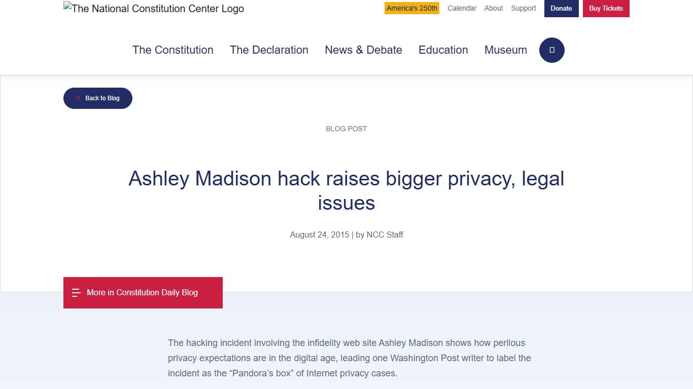 Ashley Madison hack raises bigger privacy, legal issues | Constitution Center