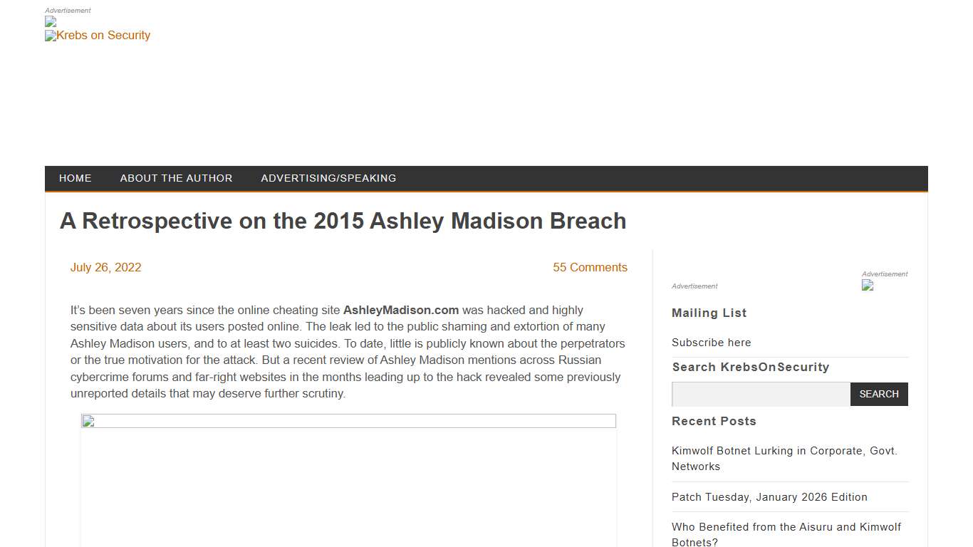 A Retrospective on the 2015 Ashley Madison Breach – Krebs on Security